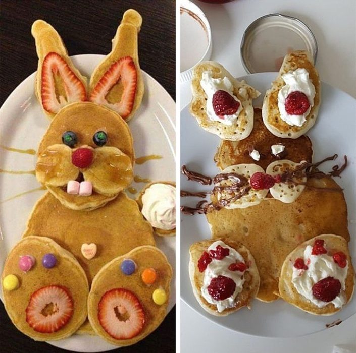 Expectativa VS realidad de desayuno de hot cakes decorados