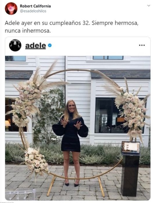 Tuit sobre la perdida de peso de Adele