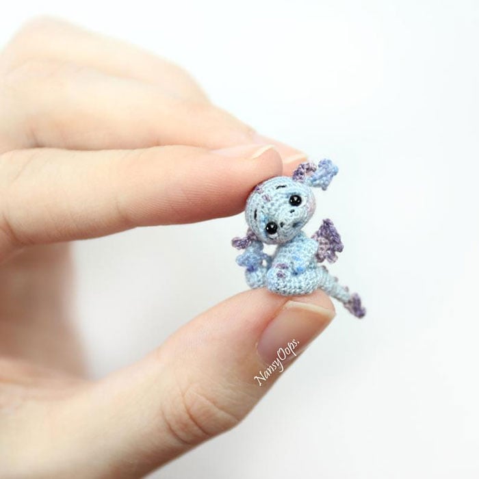 Dragón miniatura de crochet