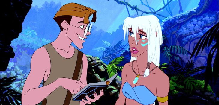 Milo y la princesa Kida de la película de Atlantis: el imperio perdido