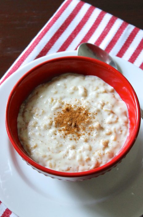 Avena con leche y canela