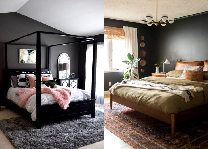 Decoración negra para tu casa; dormitorio