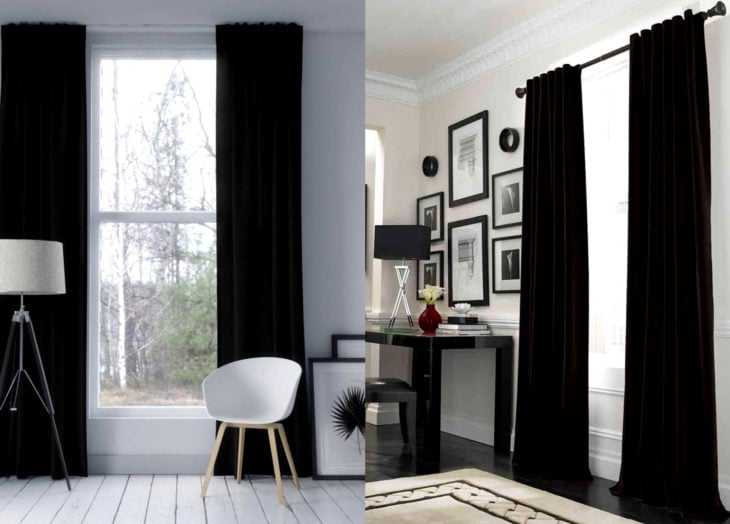 Decoración negra para tu casa; cortinas