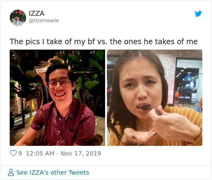 Fotos que le tomas a tu novio vs las que te toma él