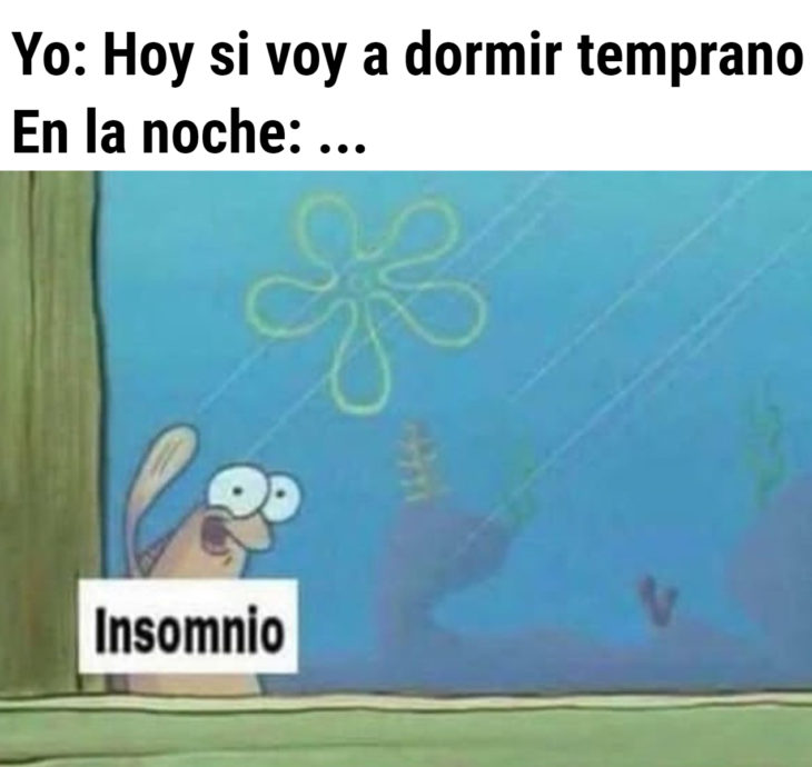 Memes de insomnio en la cuarentena; Bob Esponja