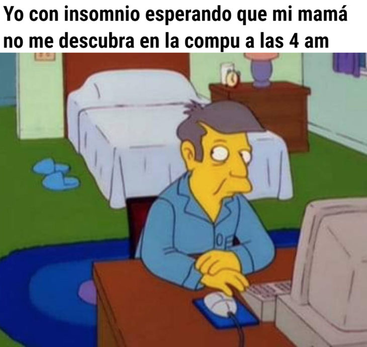 Memes de insomnio en la cuarentena; Seymour Skinner, Los Simpson