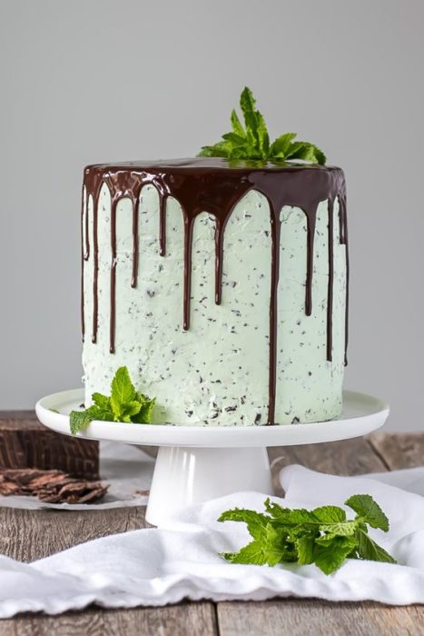 Pastel de chocolate con menta