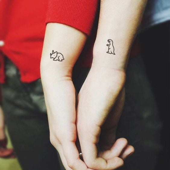 Tatuajes para parejas dinosaurios