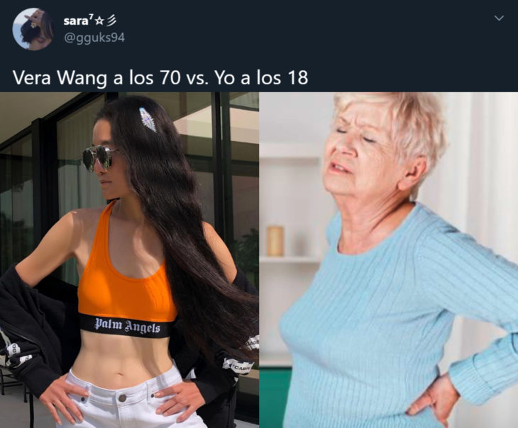 Vera Wang presume abdomen de acero