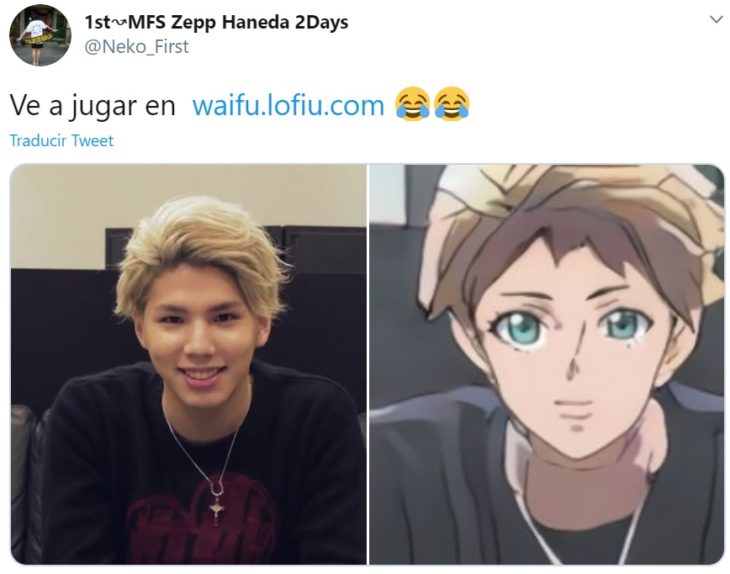 Captura de twitter con selfie y creación de waifu