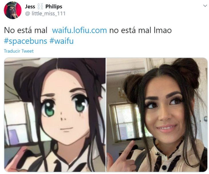 Captura de twitter con selfie y creación de waifu