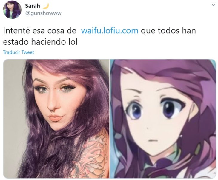 Captura de twitter con selfie y creación de waifu