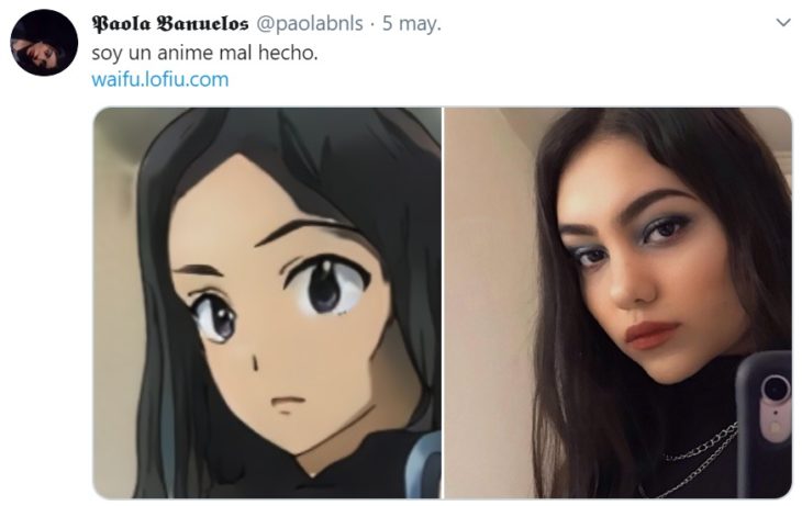 Captura de twitter con selfie y creación de waifu