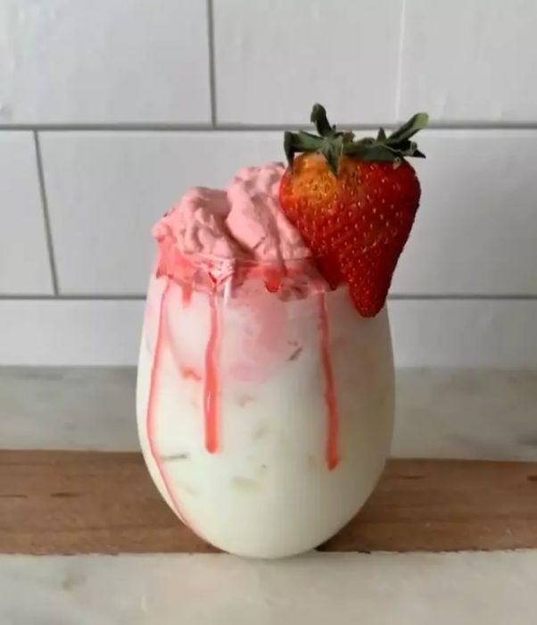 Whipped strawberry milk