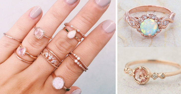 Cambiable termómetro Con qué frecuencia 15 Hermosos anillos de compromiso rose gold para dar el SÍ