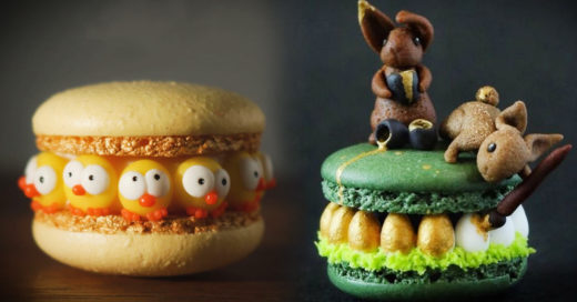 Esta chica ha dominado el arte de decorar macarons con lindas figuras de crema