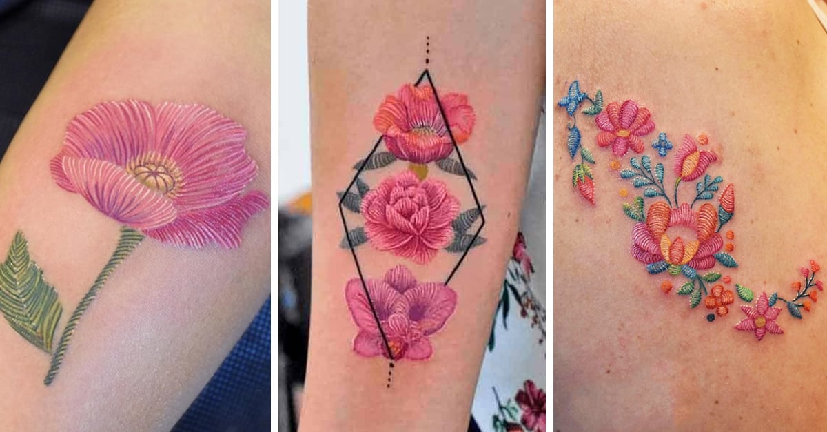 La artista mexicana que 'borda' bellos tatuajes en la piel
