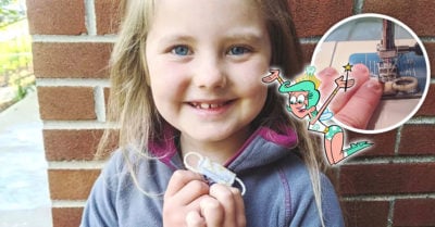 Pequeña hace cubrebocas para proteger al hada de los dientes