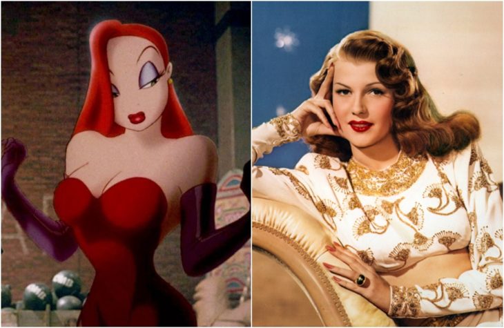 Jessica Rabbit de la película animada ¿Quién mató a Roger Rabitt?,nspirada en la actriz Rita Hayworth