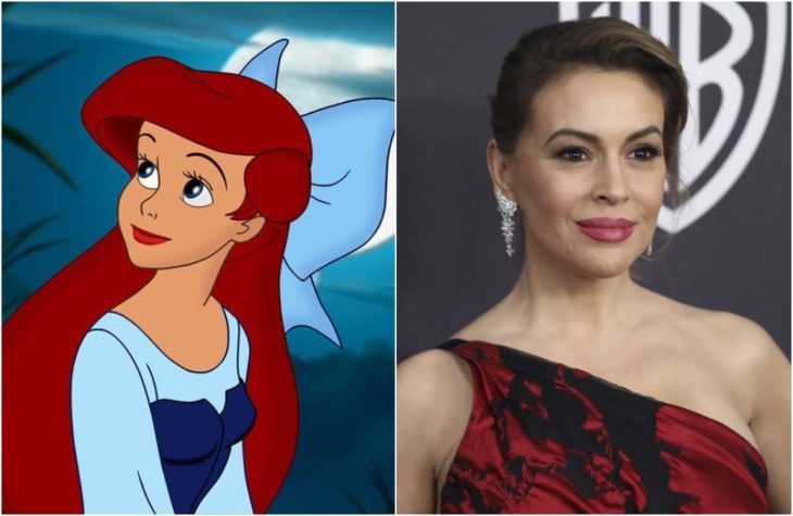 Ariel de la película de Disney La sirenita Inspirada en la actriz Alyssa Milano