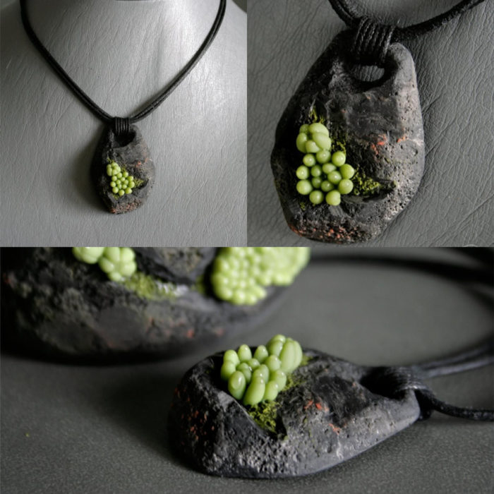 Accesorios de suculentas; collar de piedra