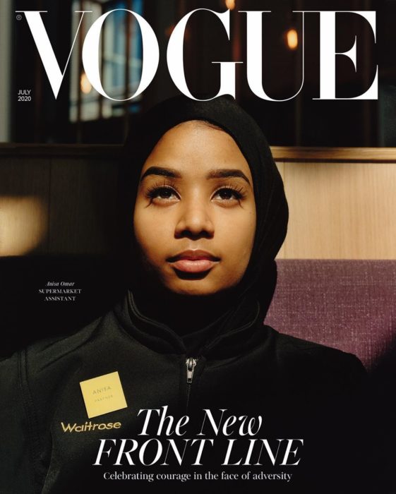 Anisa Omar, asistente de supermercado, en la portada de Vogue