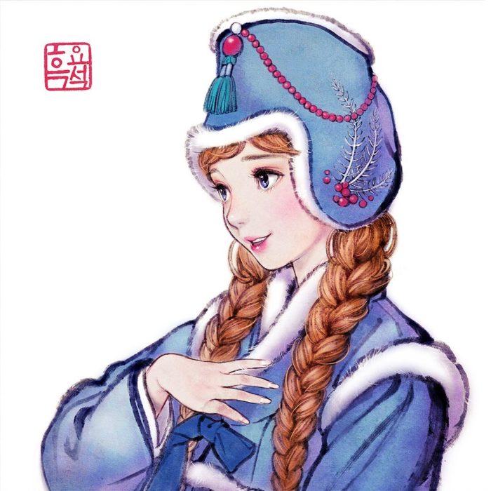 Ilustración digital de Anna de Frozen