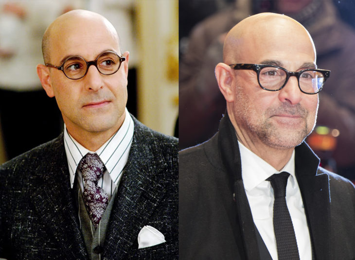 Nigel interpretado por Stanley Tucci en la película el Diablo viste a la moda