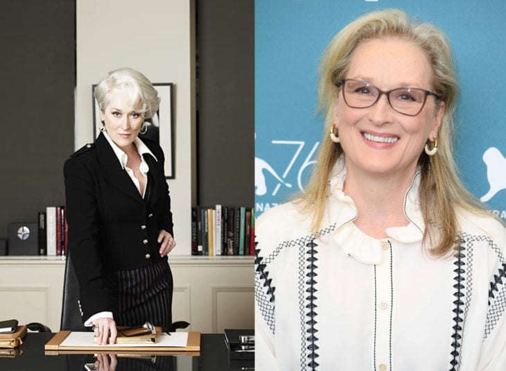 Miranda Priestly interpretada por Meryl Streep antes y después de El diablo viste a la moda 