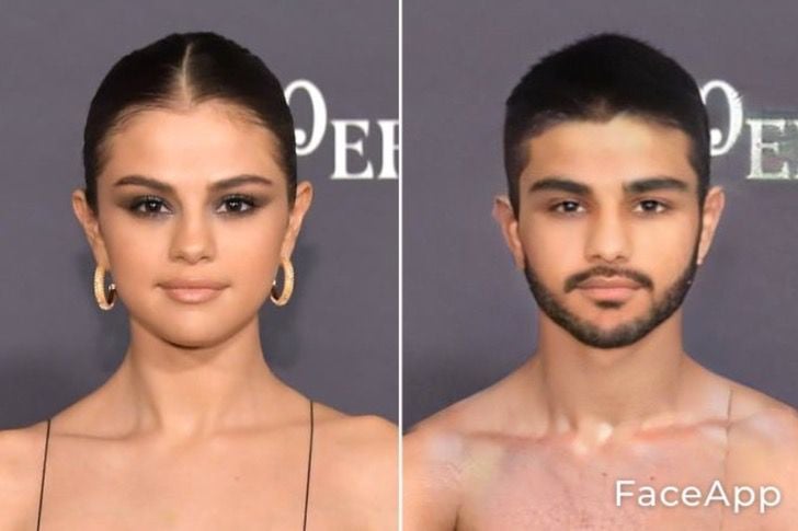 Selena Gomez si fuera hombre FaceApp 