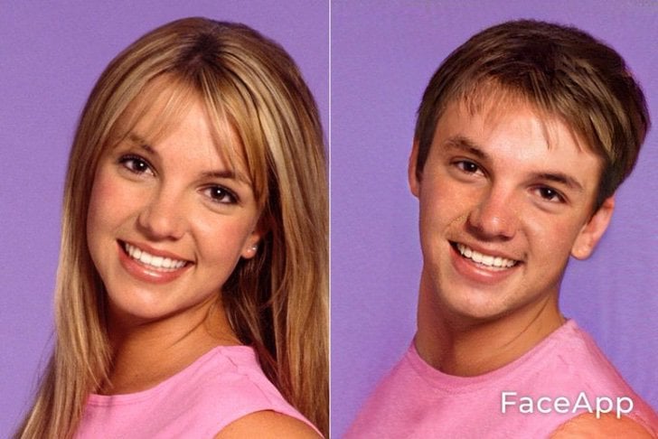 Britney Spears si fuera hombre FaceApp 