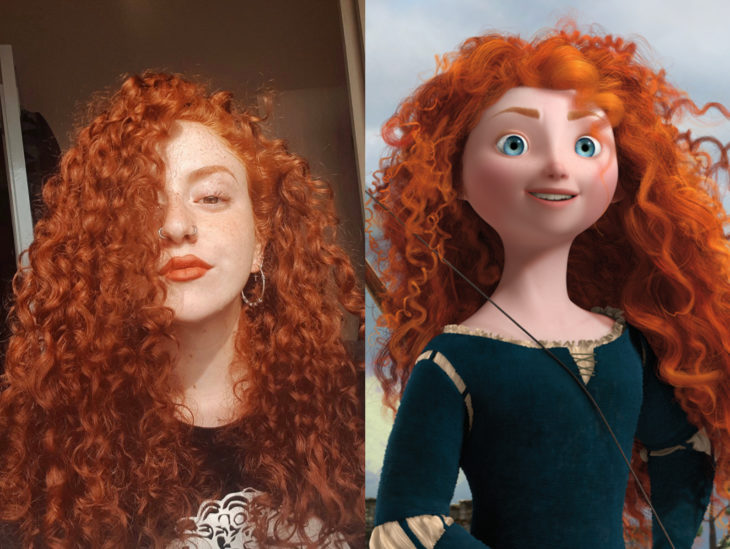 Personas que se parecen a personajes de películas animadas; Mérida, Valiente