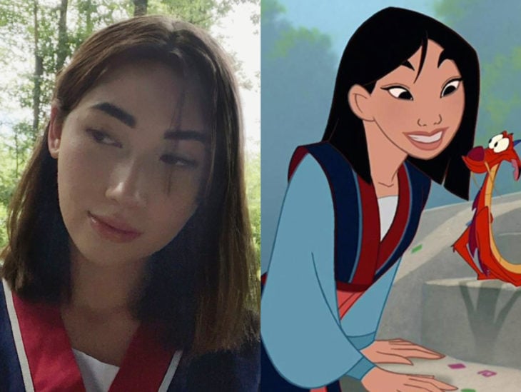 Personas que se parecen a personajes de películas animadas; Mulan y Mushu