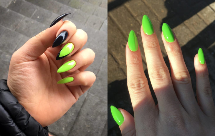 Colores de manicura; verde lima