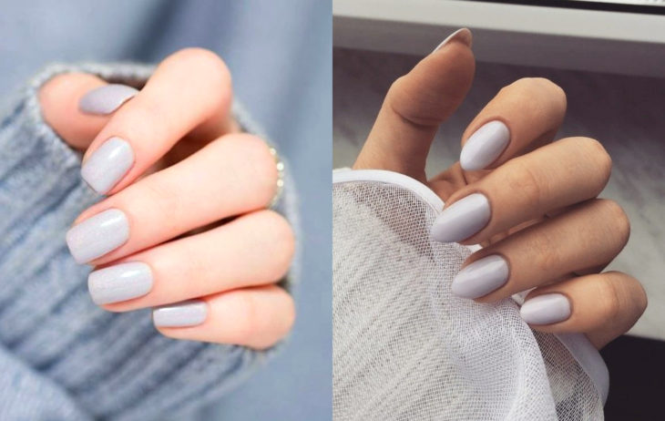 Colores de manicura; gris o blanco polar