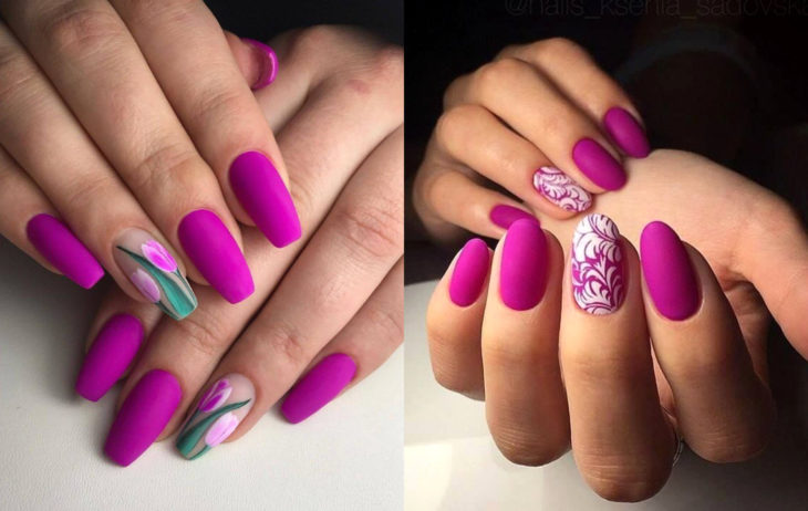 Colores de manicura; fucsia