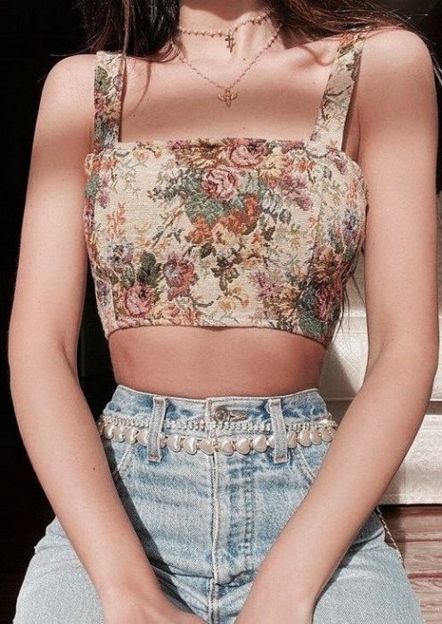 Crop top estilo vintage