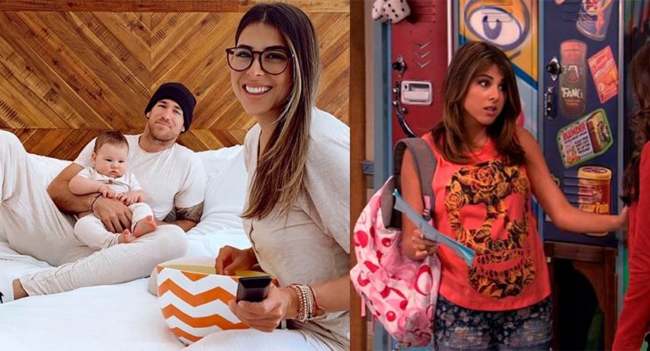 Daniella Monet cuando actuaba en su adolescencia y ahora que tiene hijos