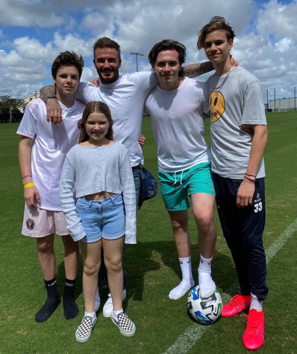 David Beckham con sus hijos