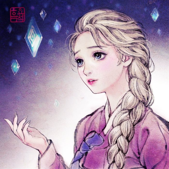 Ilustración digital de Elsa de Frozen