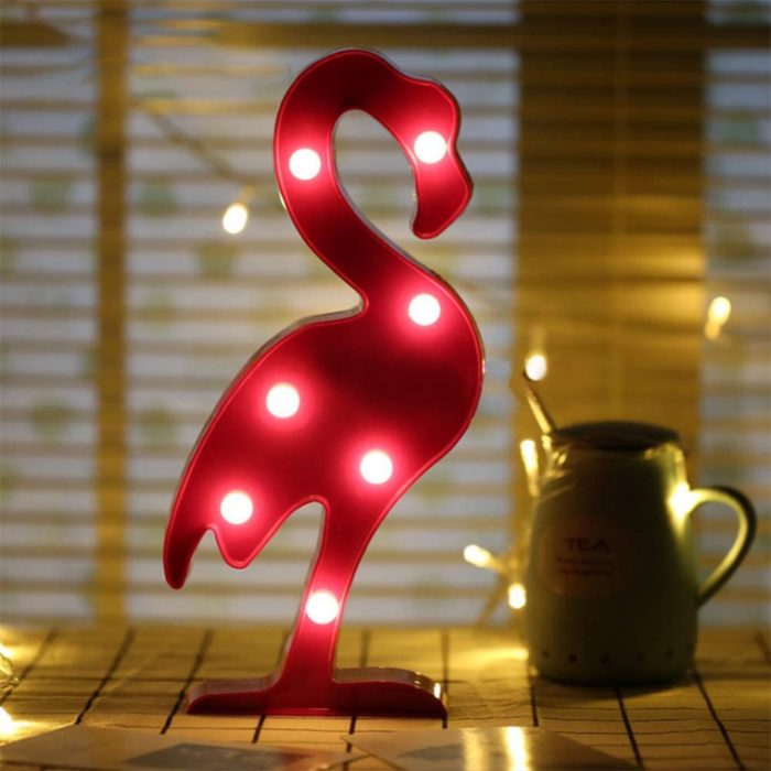 Lampara de flamingo con luz led