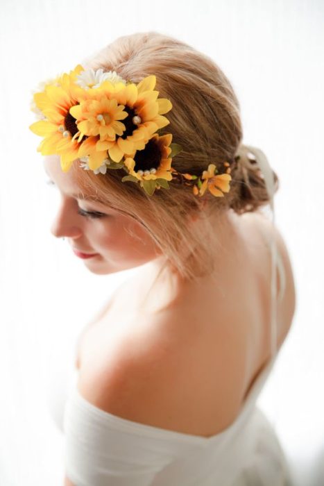 Recogido de boda con girasoles