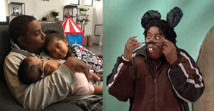 Kenan Thompson cuando actuaba en su adolescencia y ahora que tiene hijos