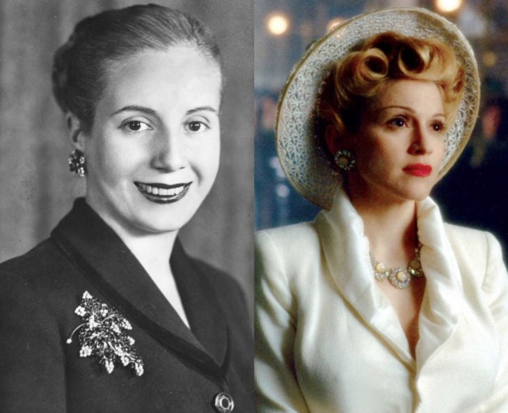 Mujeres en la historia en películas y en la vida real; Eva Perón, Madonna