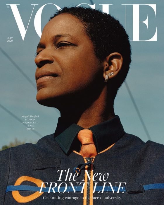 Narguis Horsford, conductora de tren en Londres, en la portada de Vogue