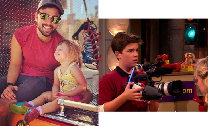 Nathan Kress cuando actuaba en su adolescencia y ahora que tiene hijos