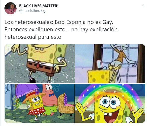 Comentarios en Twitter sobre la orientación sexual de bob esponja 