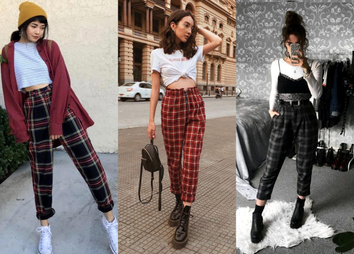 Ropa trendy, outfits; pantalón de cuadros