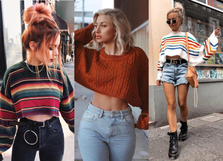 Ropa trendy, outfits; sudaderas crop top