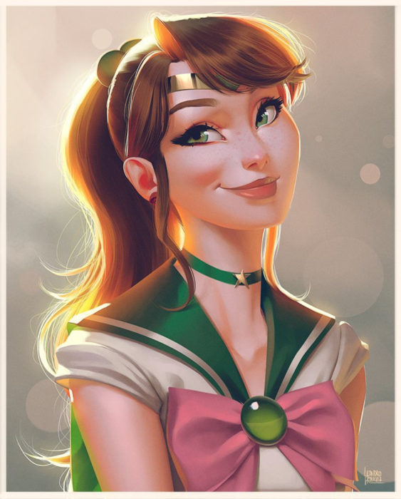 Leandro Franci ilustrador; artista hace ilustración digital de Sailor Moon, Lita, Júpiter